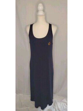 Lauren Ralph Lauren Midi Jersey Tank Dress Sz Med Navy Coastal sleeveless Resort